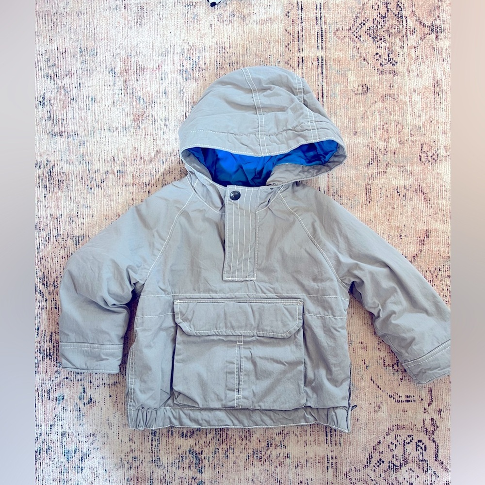 GAP Kids Gray Hooded Jacket with Blue Lining